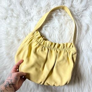 Loeffler Randall Butter Yellow Alicia Leather Ruched Shoulder Bag